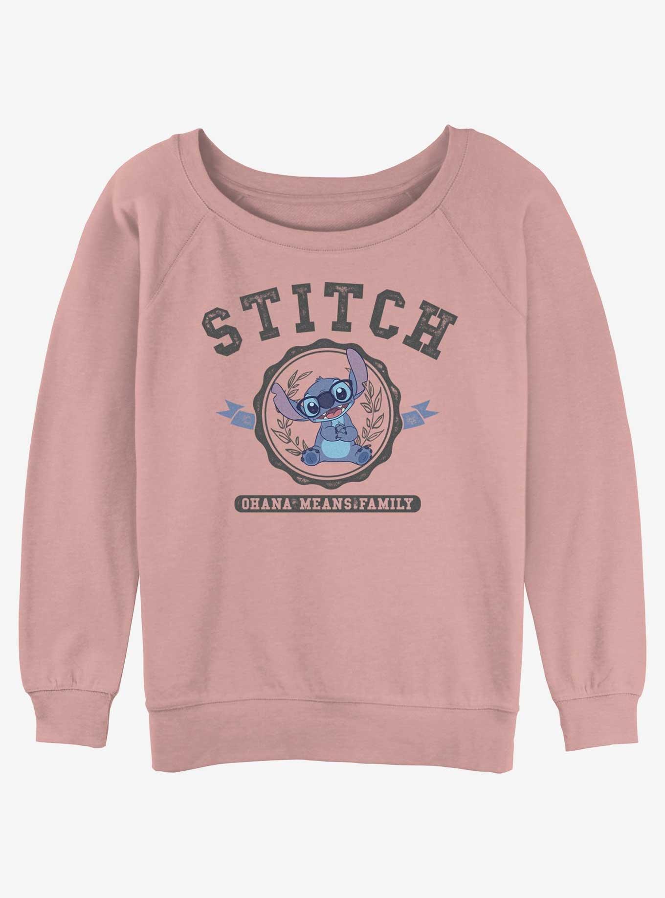 Disney Lilo & Stitch Collegiate Girls Slouchy Sweatshirt, DESERTPNK, hi-res