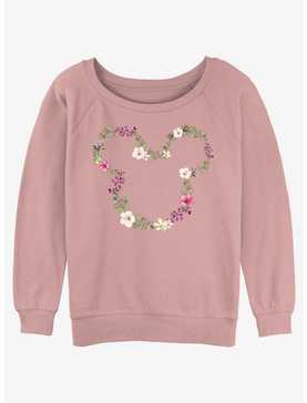 Disney Mickey Mouse Floral Mickey Girls Slouchy Sweatshirt, , hi-res