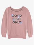 Disney Lilo & Stitch Stitch Good Vibes Girls Slouchy Sweatshirt, DESERTPNK, hi-res