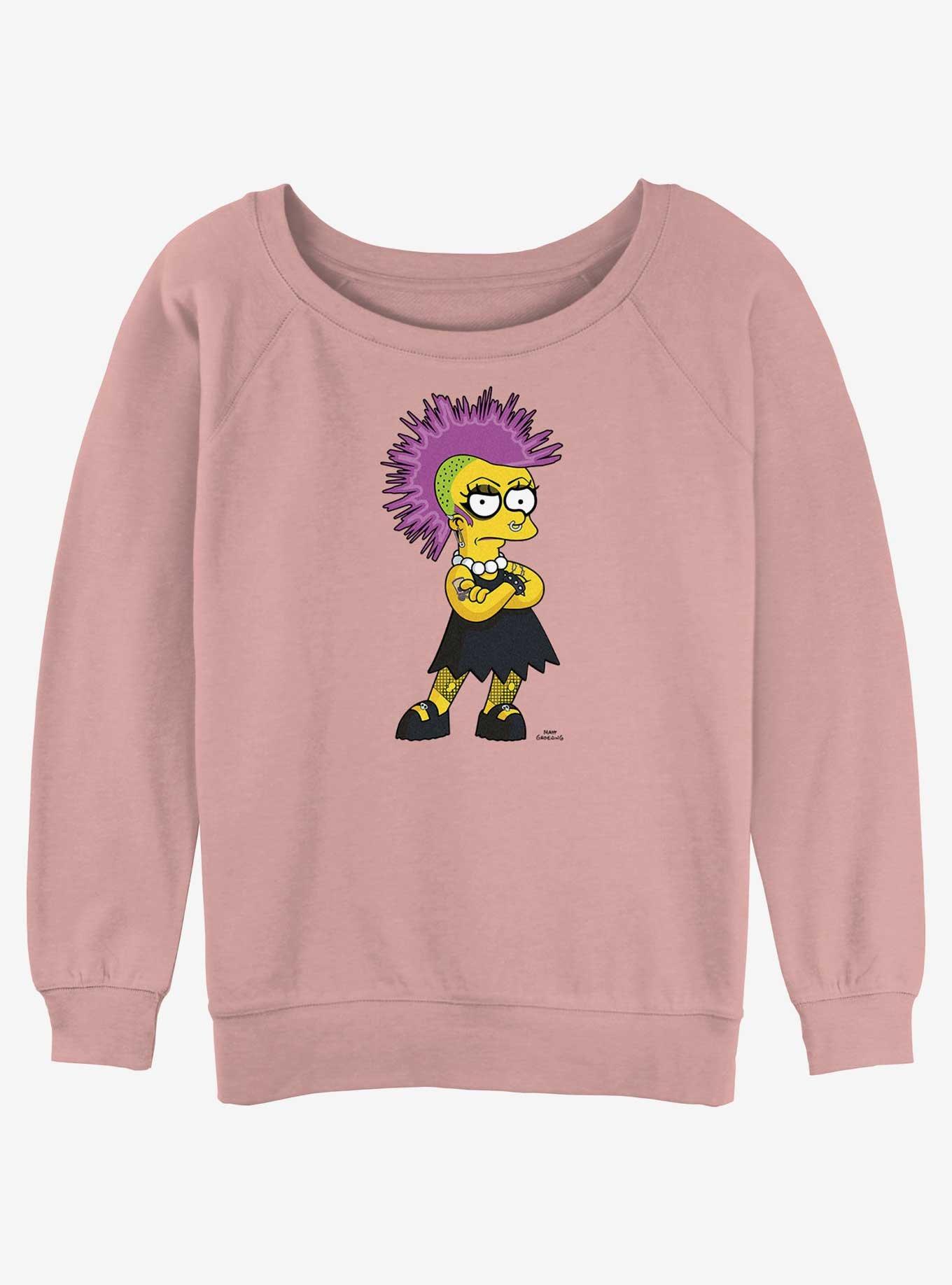 The Simpsons Lisa Punk Girls Slouchy Sweatshirt, , hi-res