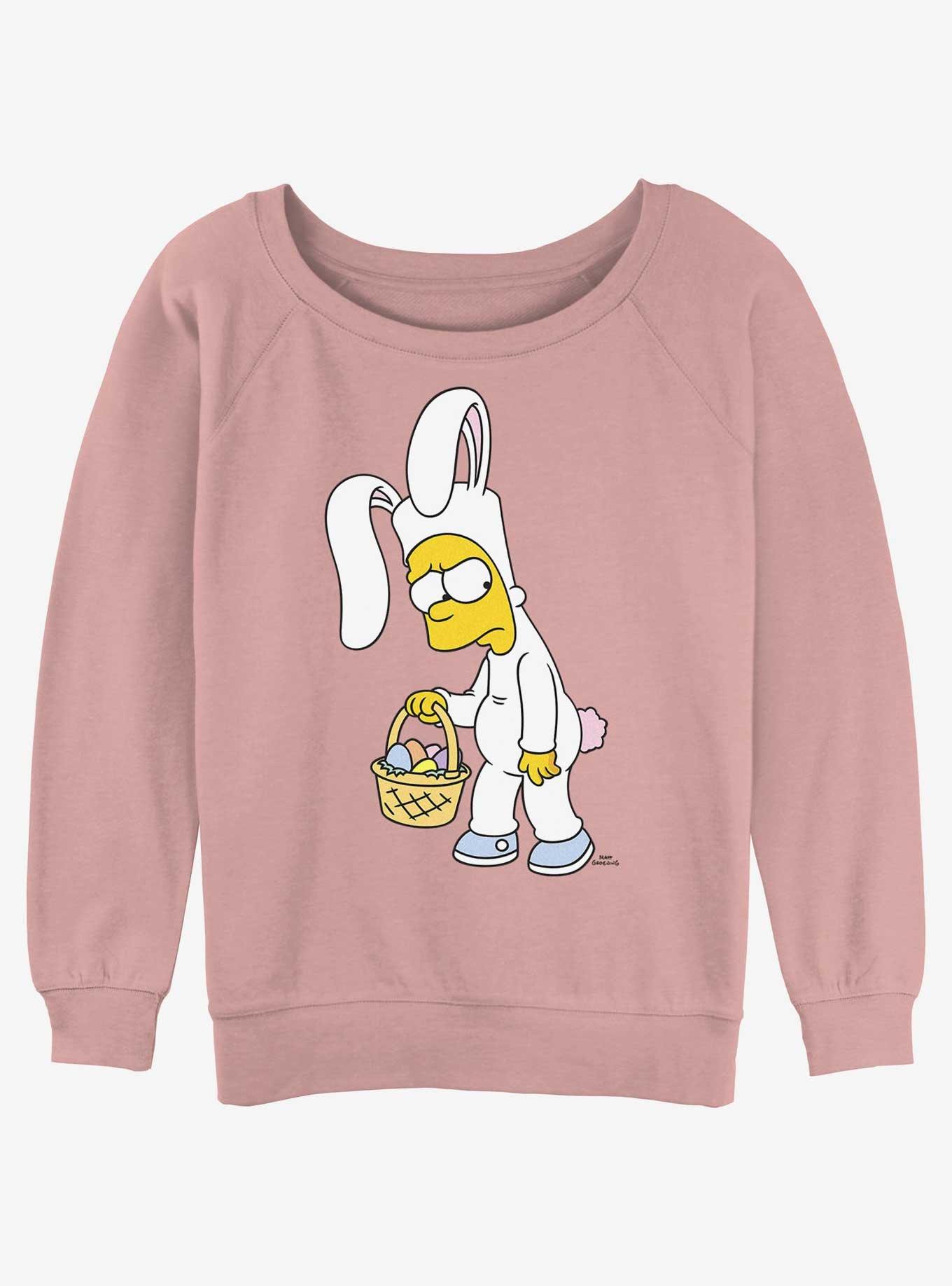 The Simpsons Bunny Bart Girls Slouchy Sweatshirt - PINK