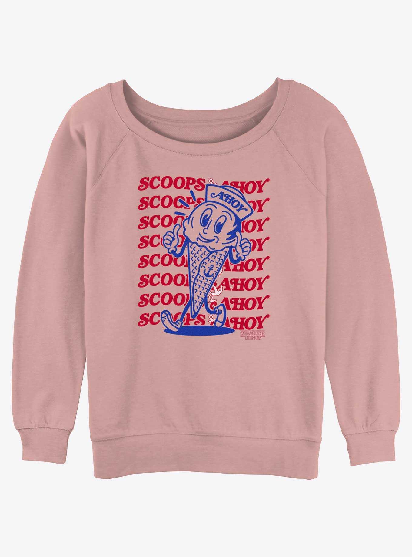 Stranger Things Scoops Ahoy Mascot Girls Slouchy Sweatshirt, , hi-res