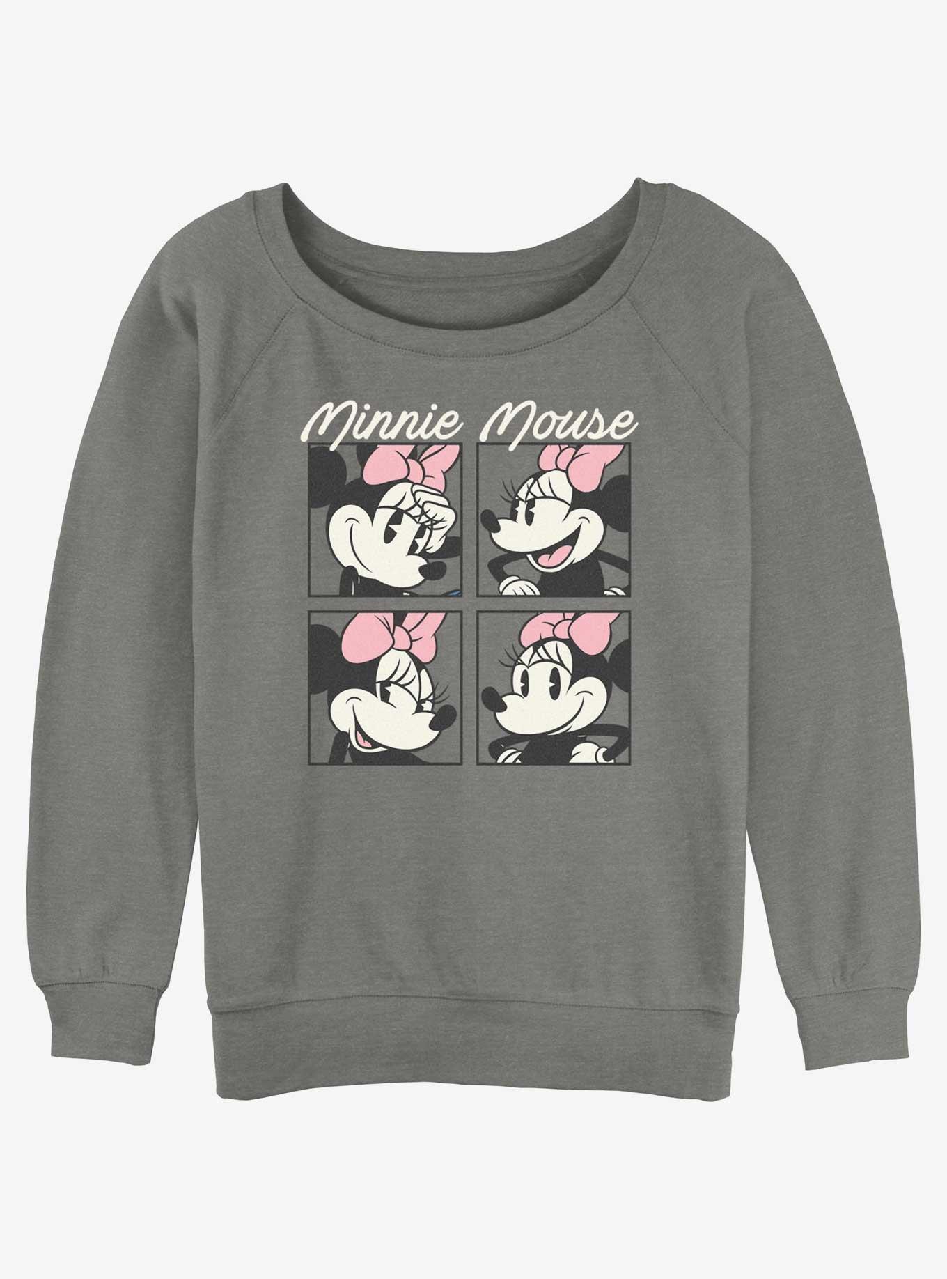 Disney Minnie Mouse Boxed Girls Slouchy Sweatshirt, GRAY HTR, hi-res