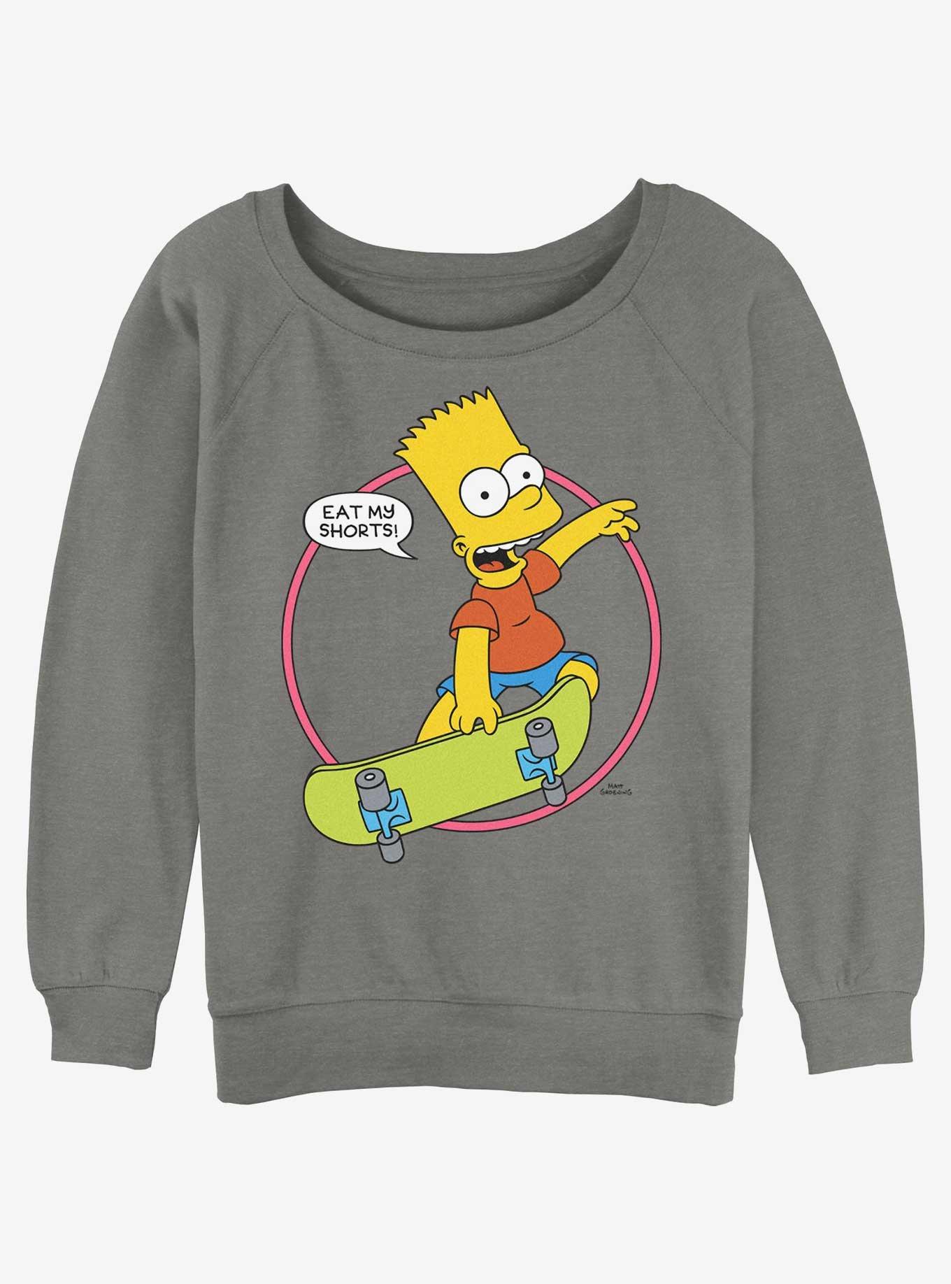 The Simpsons Eat My Shorts Girls Slouchy Sweatshirt, , hi-res