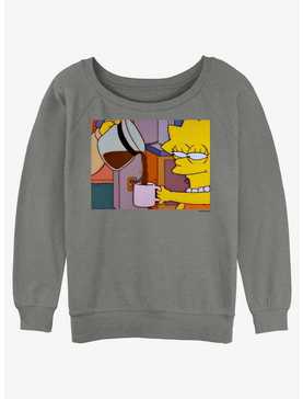 The Simpsons Lisa Coffee Womens Slouchy Sweatshirt, , hi-res