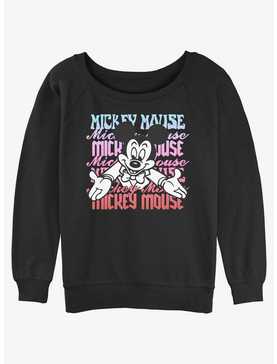 Disney Mickey Mouse repeating name Womens Slouchy Sweatshirt, , hi-res