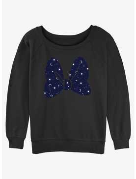 Disney Minnie Mouse Galaxy Print Bow Womens Slouchy Sweatshirt, , hi-res