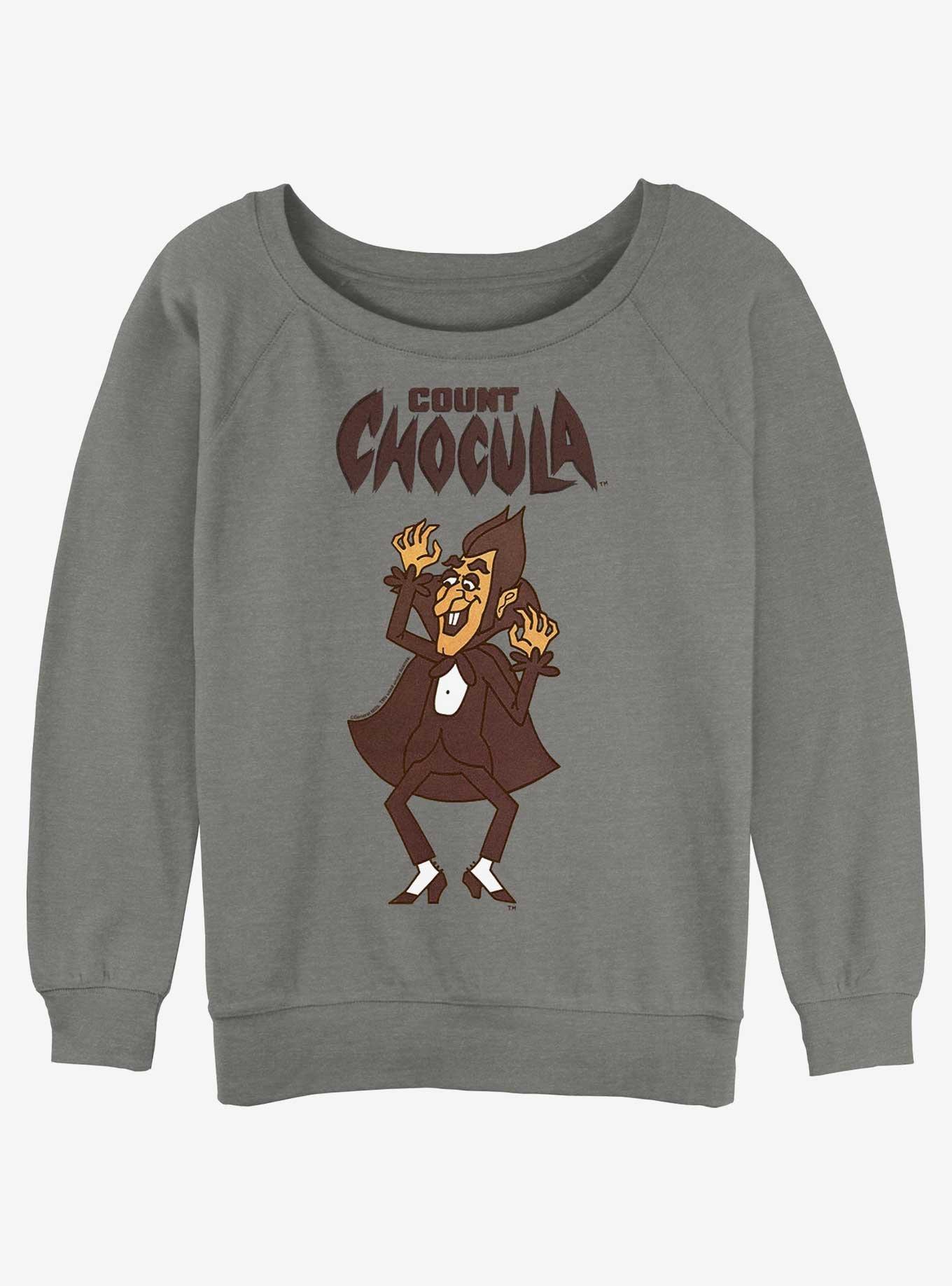 Count Chocula Portrait Womens Slouchy Sweatshirt, GRAY HTR, hi-res