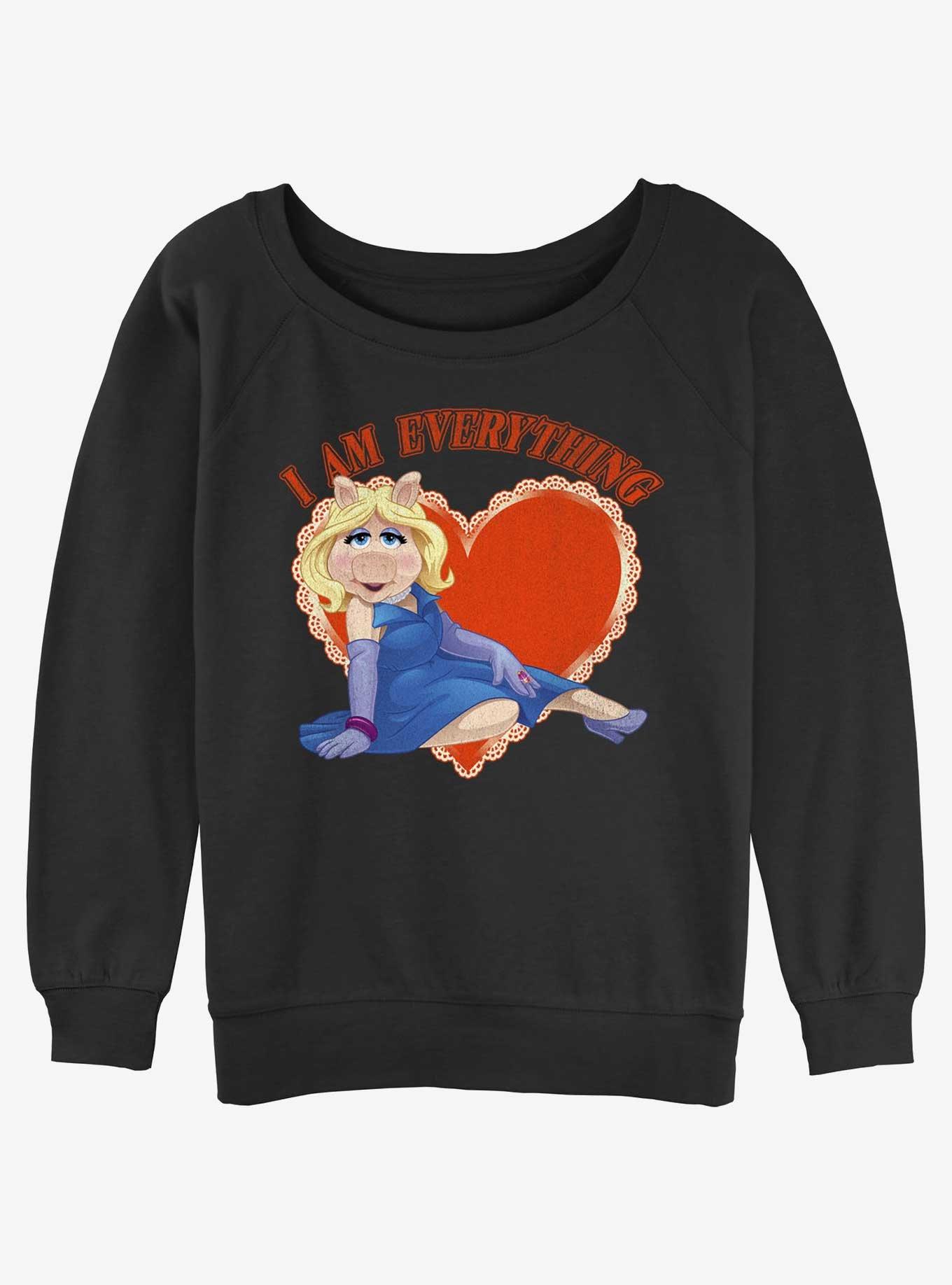 Disney The Muppets Miss Piggy I Am Everything Womens Slouchy Sweatshirt, BLACK, hi-res