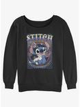 Disney Lilo & Stitch Groovy Stitch Womens Slouchy Sweatshirt, BLACK, hi-res
