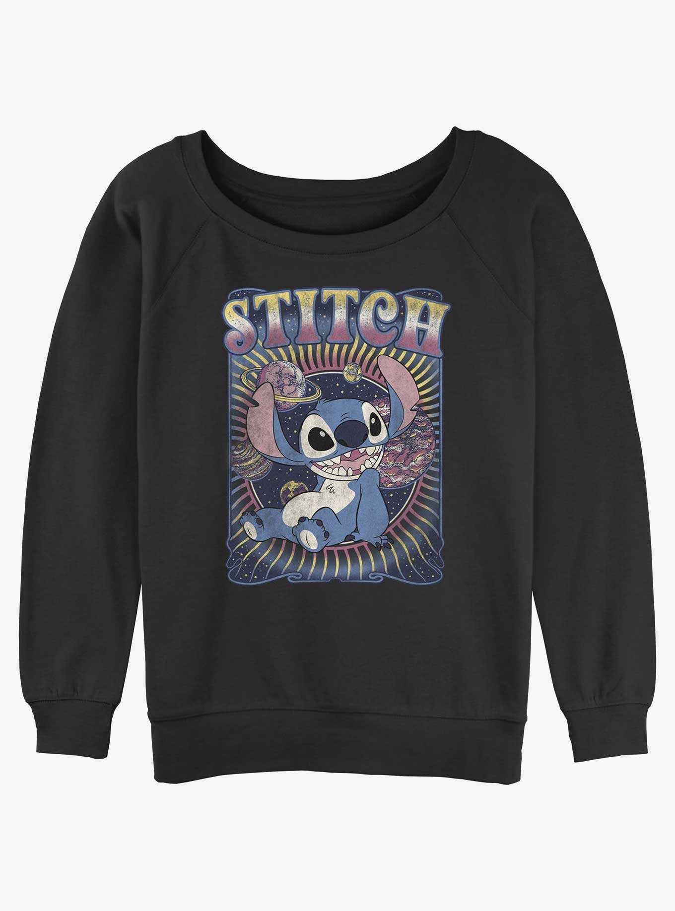Disney Lilo & Stitch Groovy Stitch Womens Slouchy Sweatshirt, , hi-res