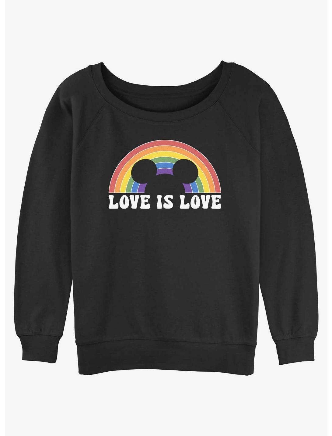 Disney Mickey Mouse Love Is Love Womens Slouchy Sweatshirt, BLACK, hi-res