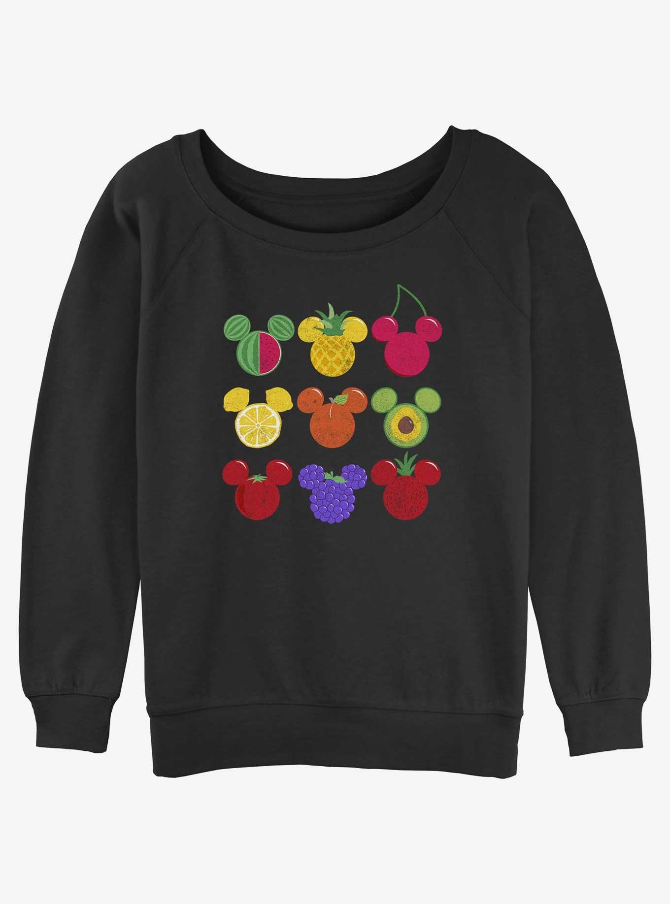 Disney Mickey Mouse Fruit Heads Womens Slouchy Sweatshirt