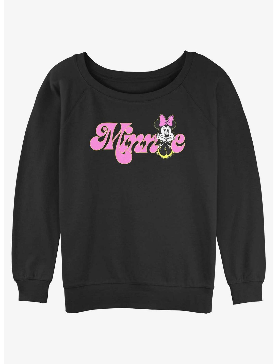 Disney Minnie Mouse Soft Pop Womens Slouchy Sweatshirt, BLACK, hi-res