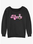 Disney Minnie Mouse Soft Pop Womens Slouchy Sweatshirt, BLACK, hi-res
