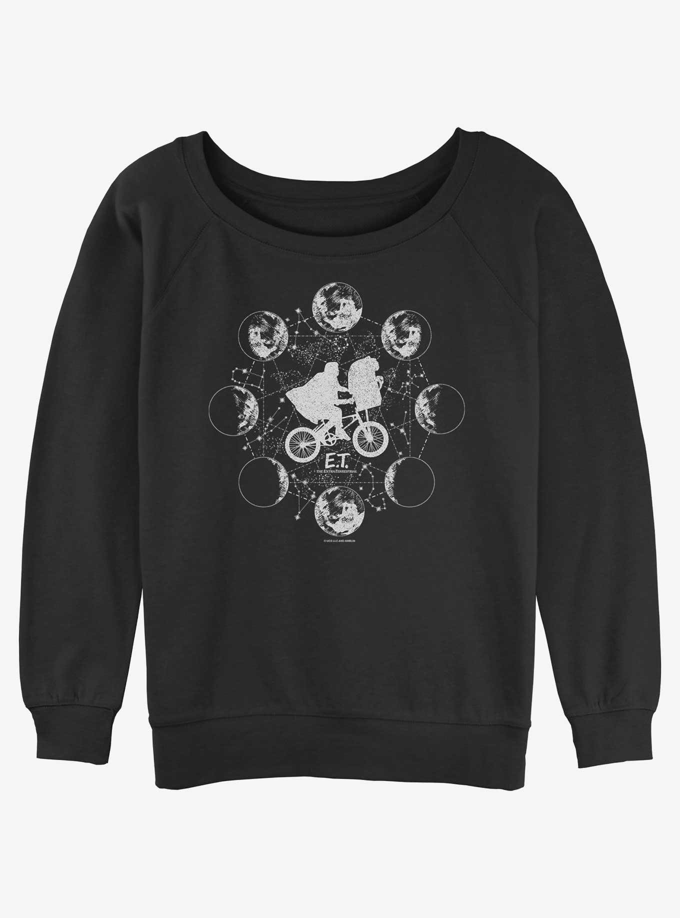 E.T. Lunar Womens Slouchy Sweatshirt, BLACK, hi-res