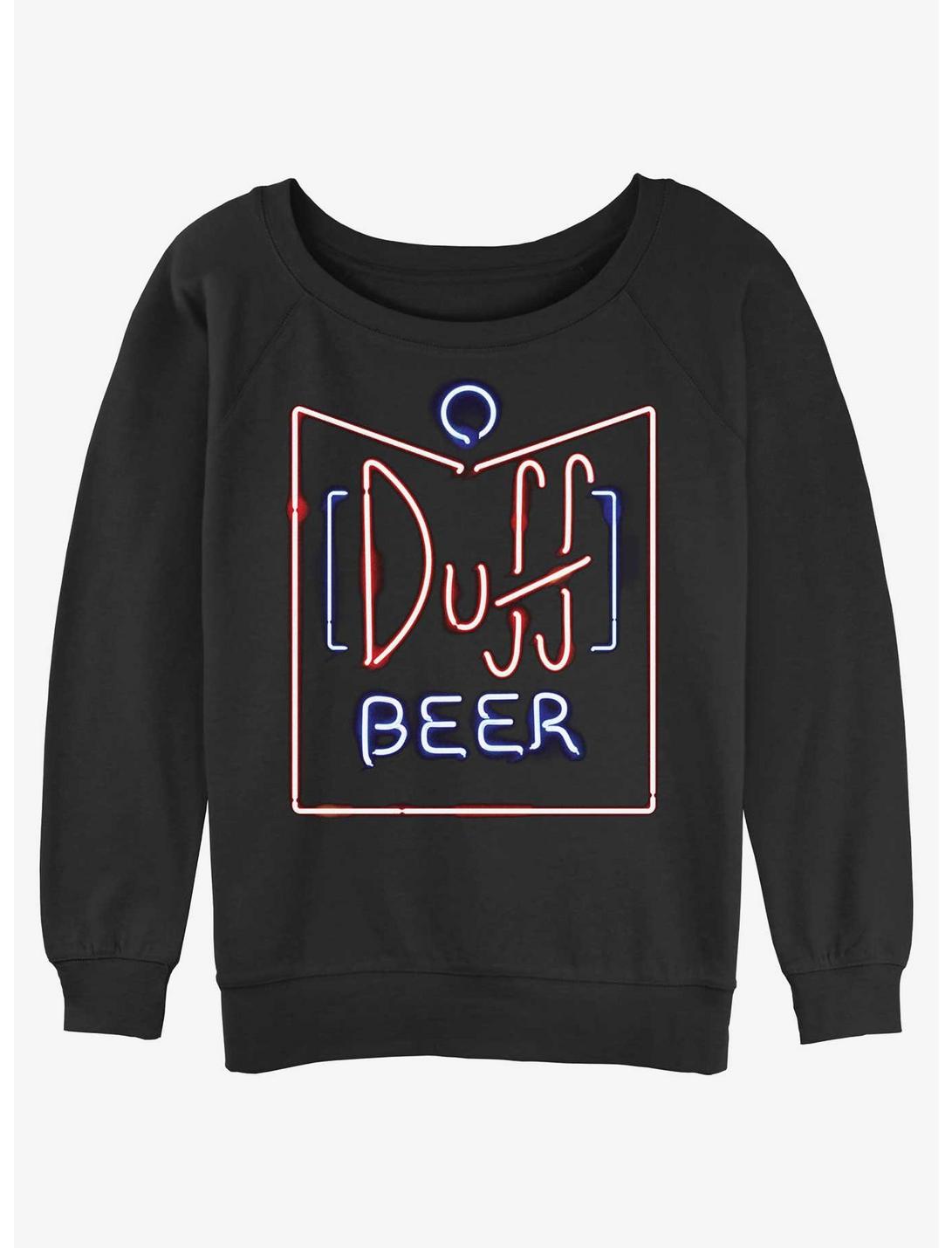The Simpsons Duff Beer Womens Slouchy Sweatshirt, BLACK, hi-res