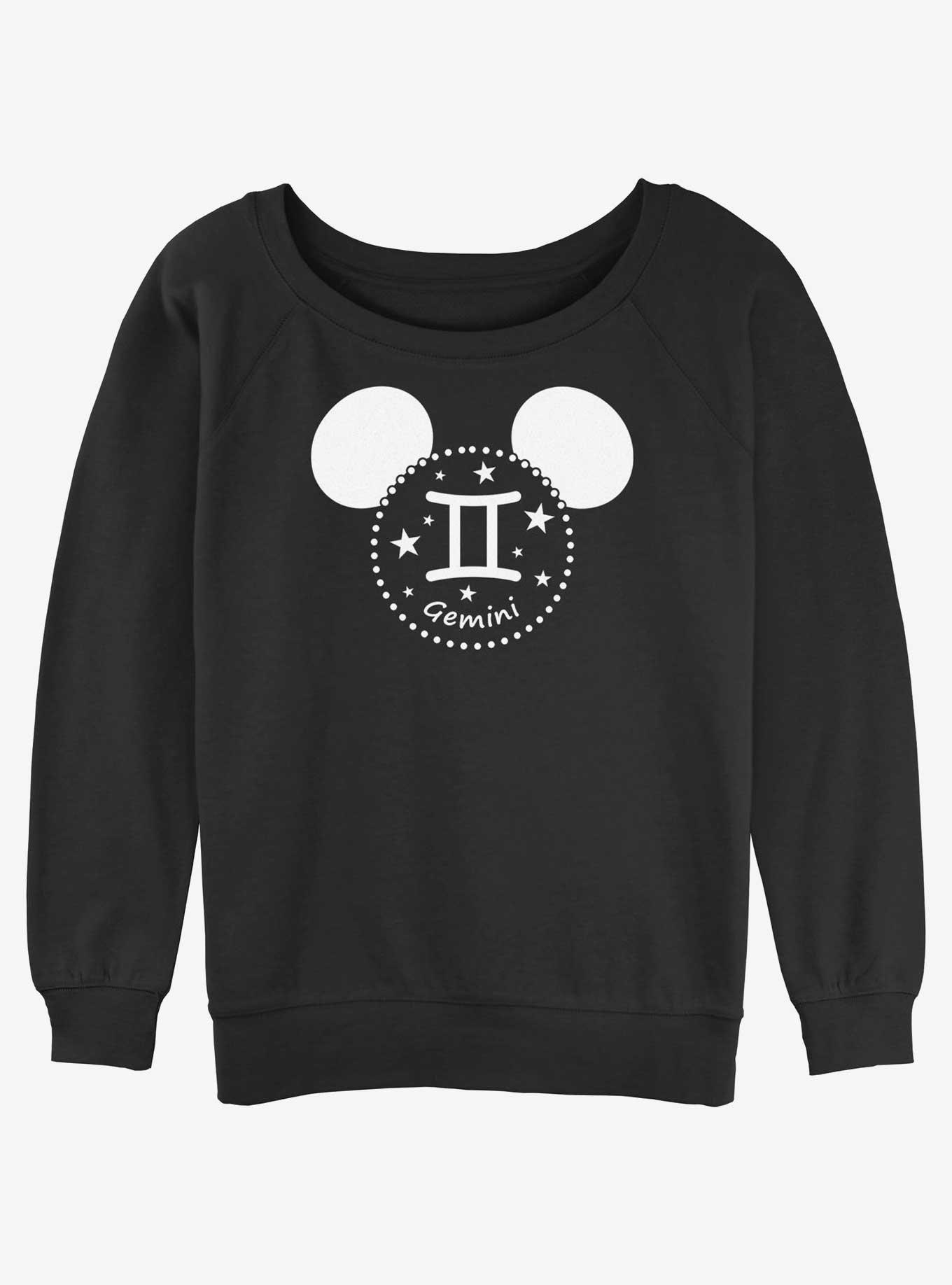 Disney Mickey Mouse Gemini Womens Slouchy Sweatshirt, BLACK, hi-res