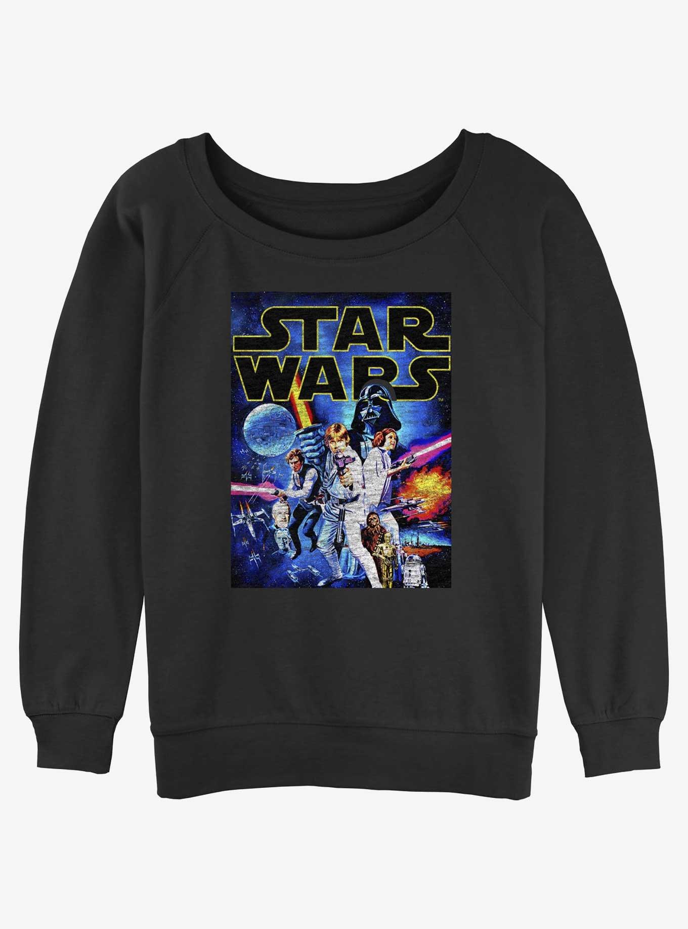 Star Wars Retro Poster Womens Slouchy Sweatshirt, , hi-res