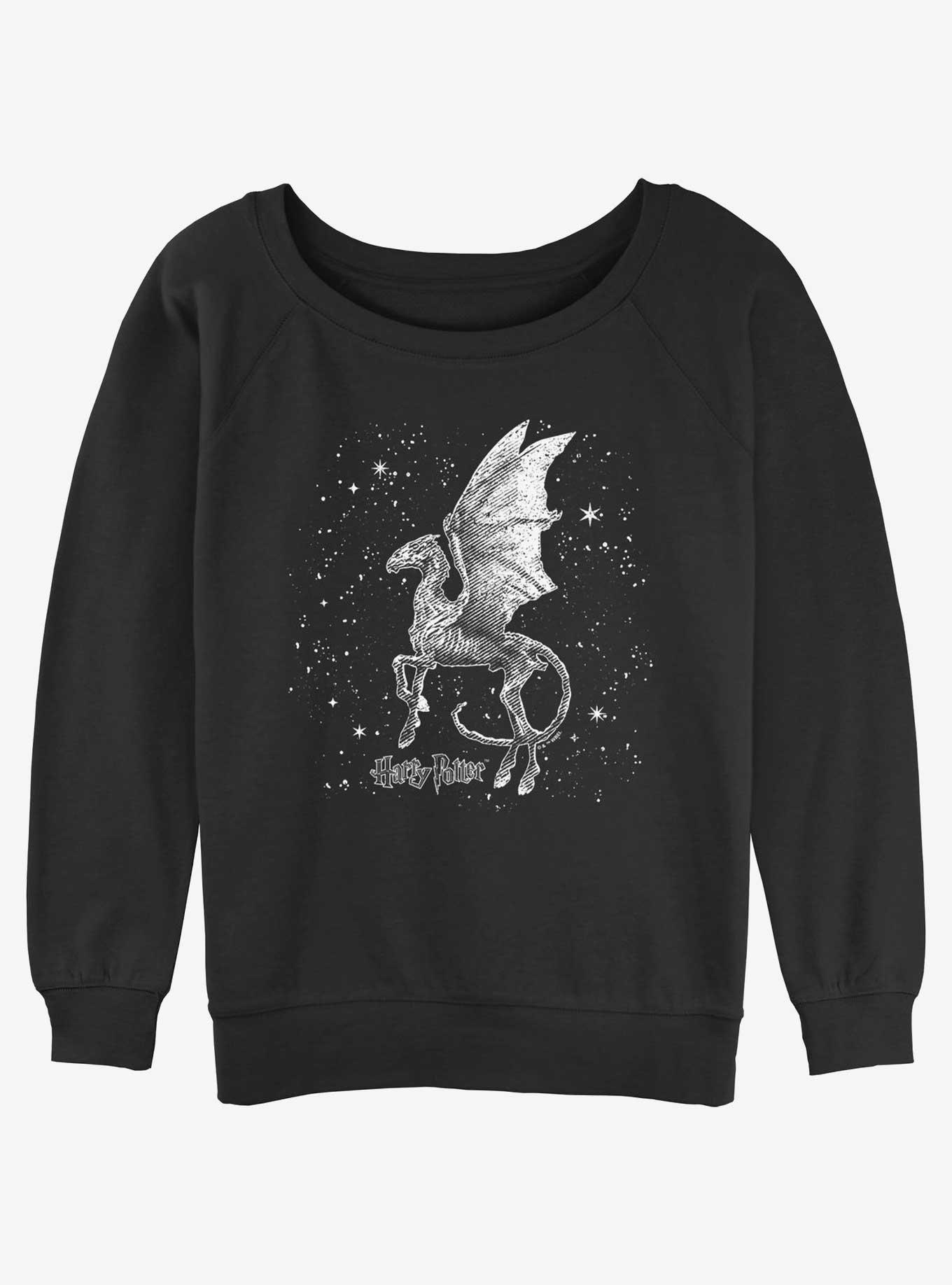 Harry Potter Thestral Moon Womens Slouchy Sweatshirt, BLACK, hi-res