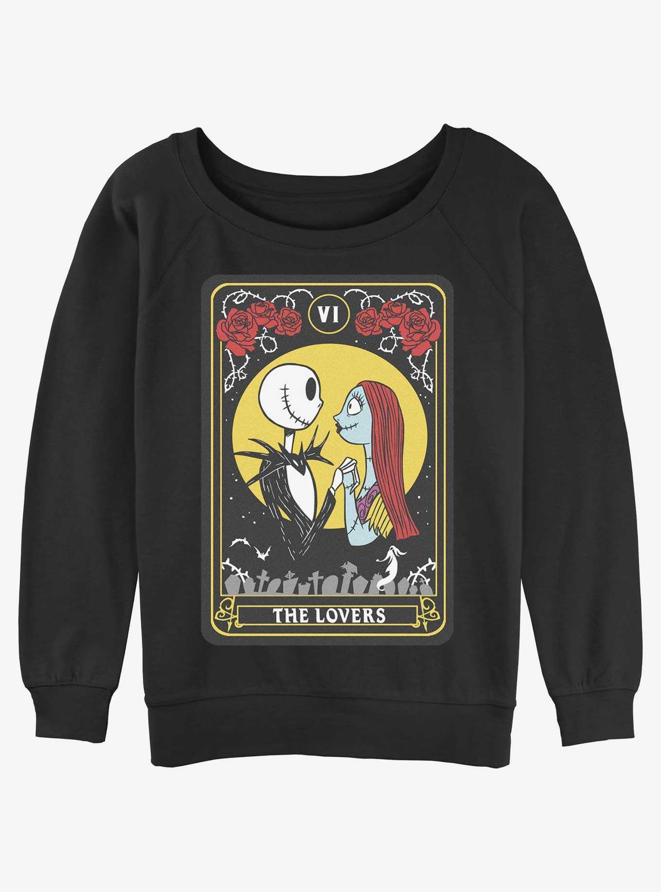 Disney Nightmare Before Christmas Lovers Tarot Womens Slouchy Sweatshirt, , hi-res