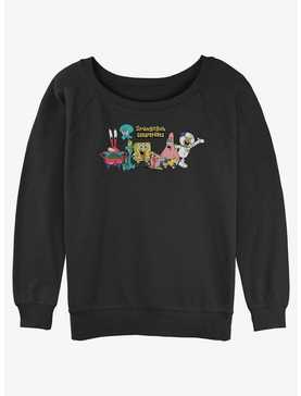 SpongeBob SquarePants Group Womens Slouchy Sweatshirt, , hi-res