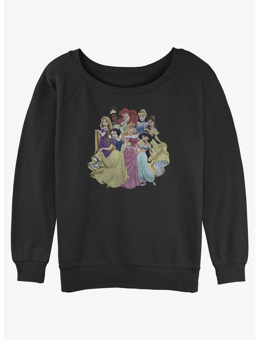 Disney Princesses Club Womens Slouchy Sweatshirt, BLACK, hi-res