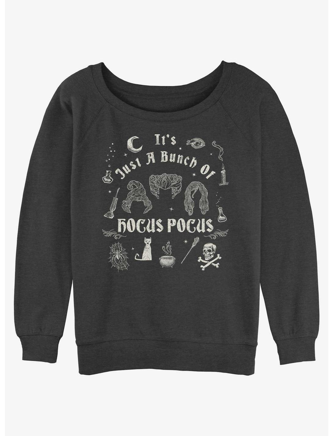 Disney Hocus Pocus A Bunch Of Hocus Pocus Womens Slouchy Sweatshirt, CHAR HTR, hi-res