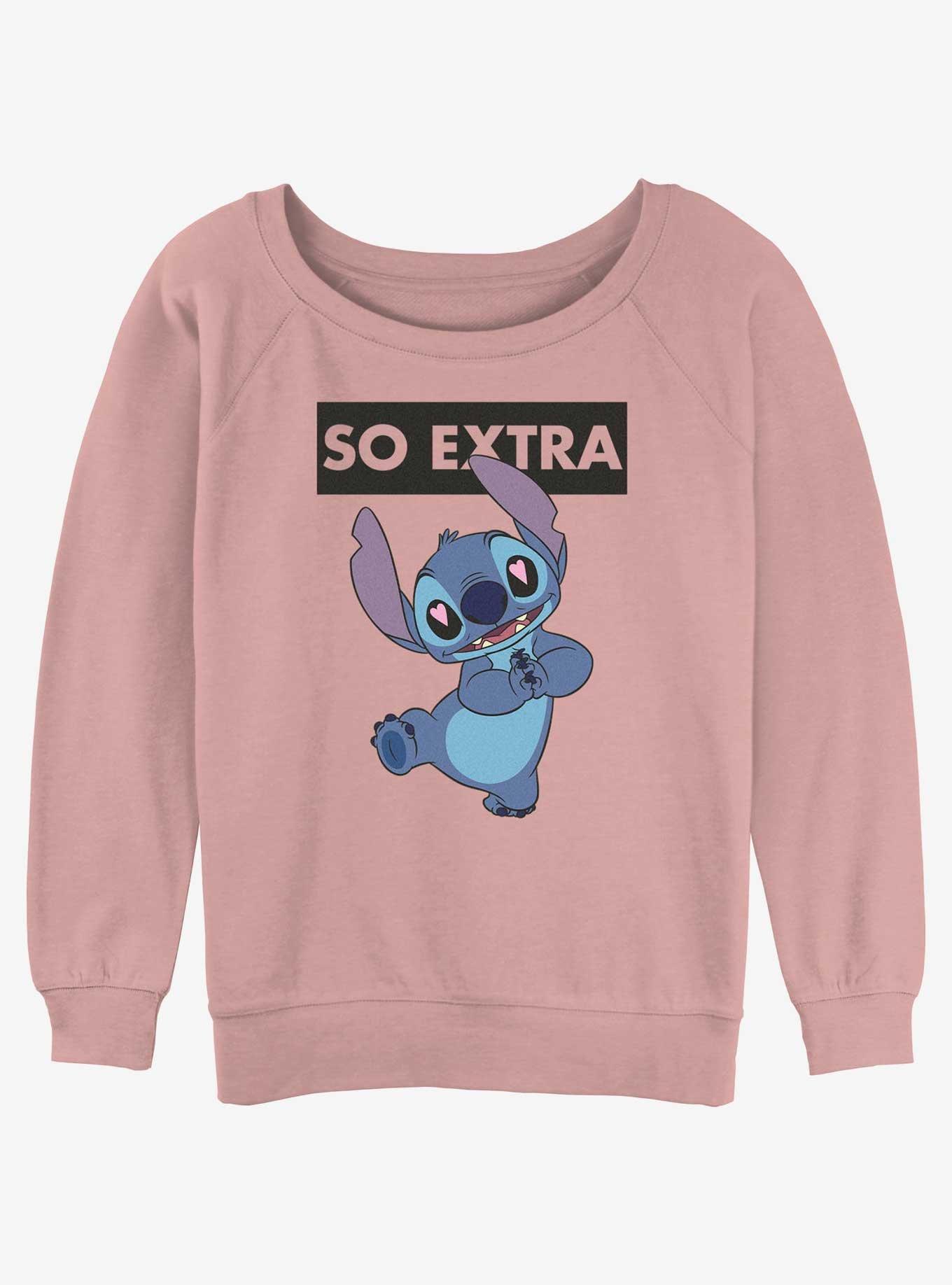 Disney Lilo & Stitch So Extra Womens Slouchy Sweatshirt, DESERTPNK, hi-res