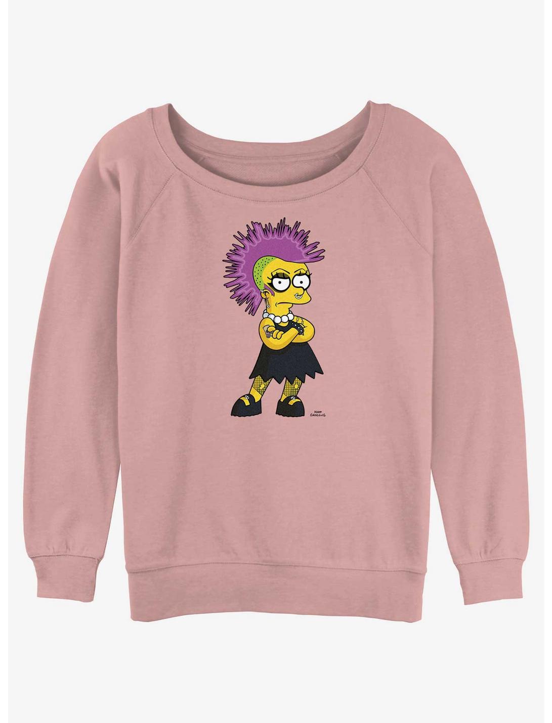 The Simpsons Lisa Punk Womens Slouchy Sweatshirt, DESERTPNK, hi-res