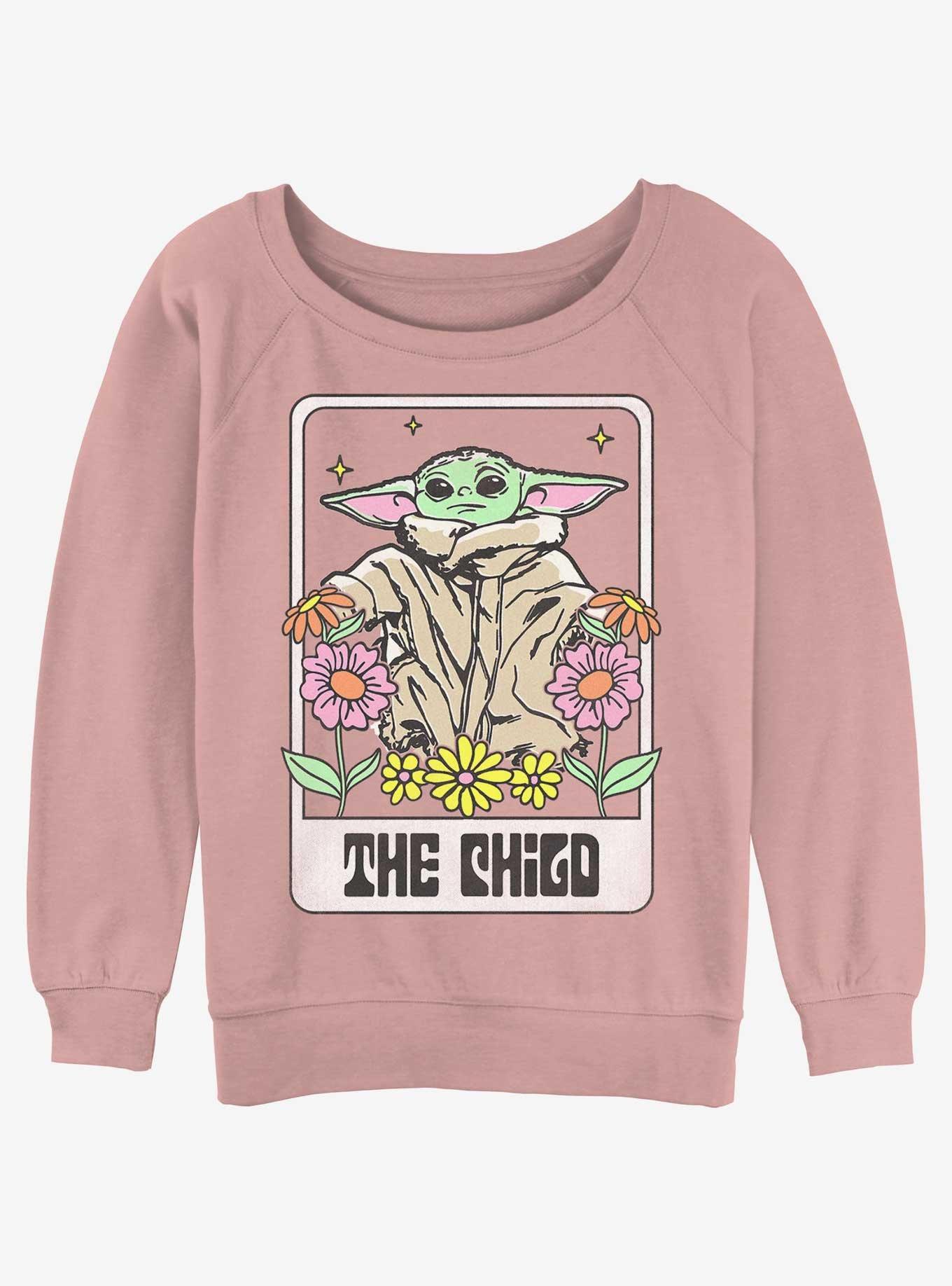 Star Wars The Mandalorian The Child Tarot Womens Slouchy Sweatshirt, DESERTPNK, hi-res