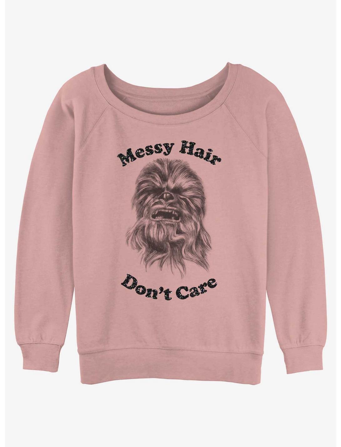 Star Wars Chewbacca Messy Hair Womens Slouchy Sweatshirt, DESERTPNK, hi-res