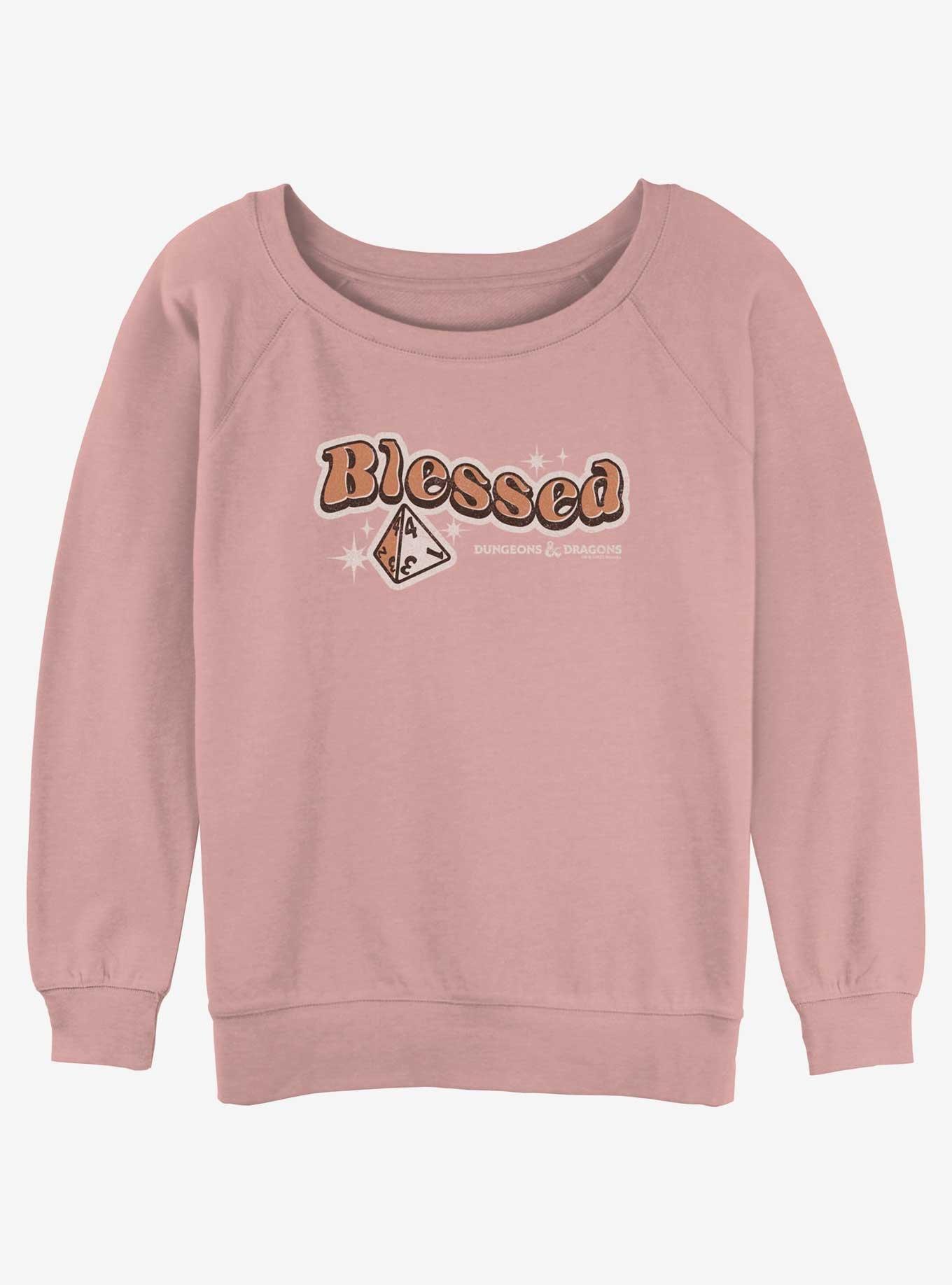 Dungeons & Dragons Blessed Womens Slouchy Sweatshirt, DESERTPNK, hi-res