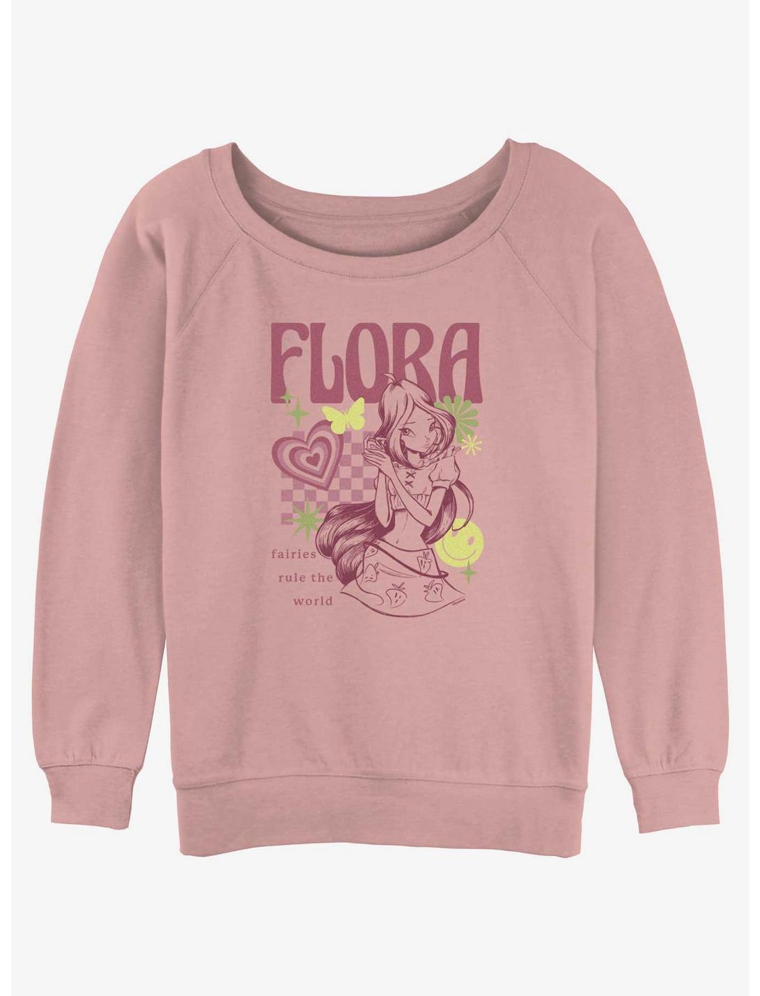 Winx Club Flora Womens Slouchy Sweatshirt, DESERTPNK, hi-res