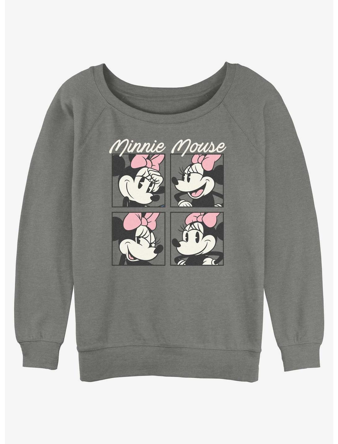 Disney Minnie Mouse Boxed Womens Slouchy Sweatshirt, GRAY HTR, hi-res