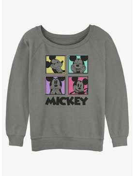 Disney Mickey Mouse Neon Squares Womens Slouchy Sweatshirt, , hi-res