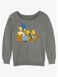 The Simpsons Family Couch Womens Slouchy Sweatshirt, GRAY HTR, hi-res