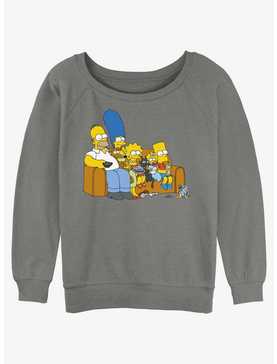 The Simpsons Family Couch Womens Slouchy Sweatshirt, , hi-res
