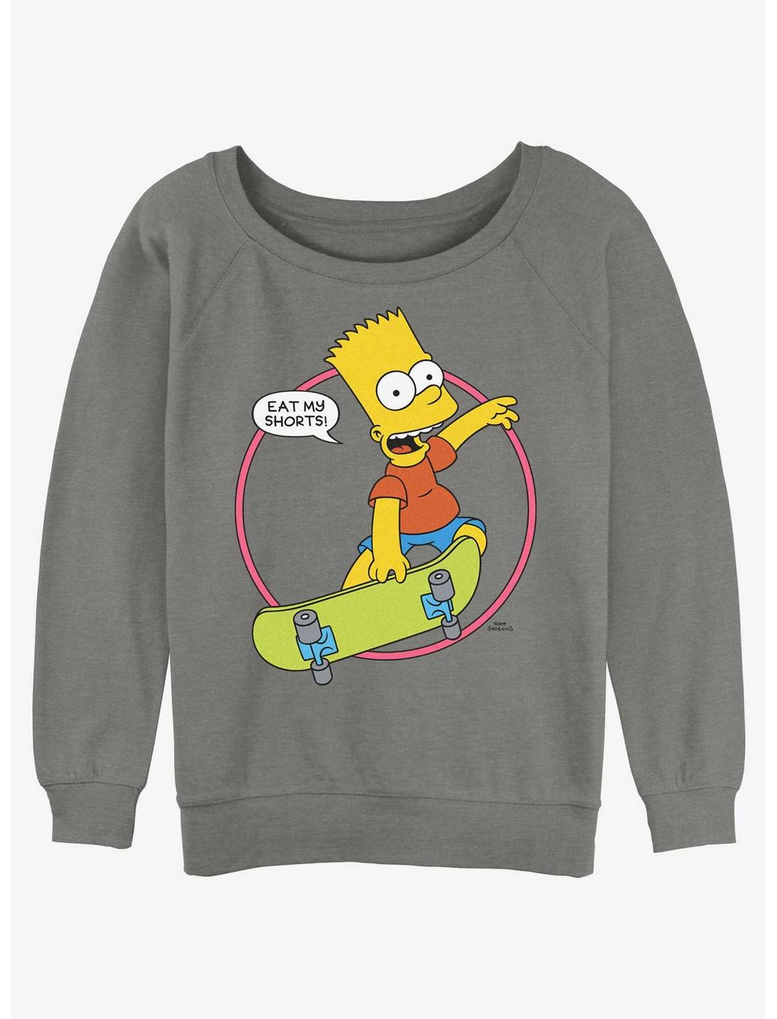 The Simpsons Eat My Shorts Womens Slouchy Sweatshirt, GRAY HTR, hi-res