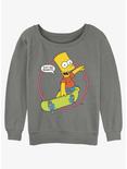 The Simpsons Eat My Shorts Womens Slouchy Sweatshirt, GRAY HTR, hi-res