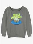 The Simpsons Foolish Earthlings Womens Slouchy Sweatshirt, GRAY HTR, hi-res