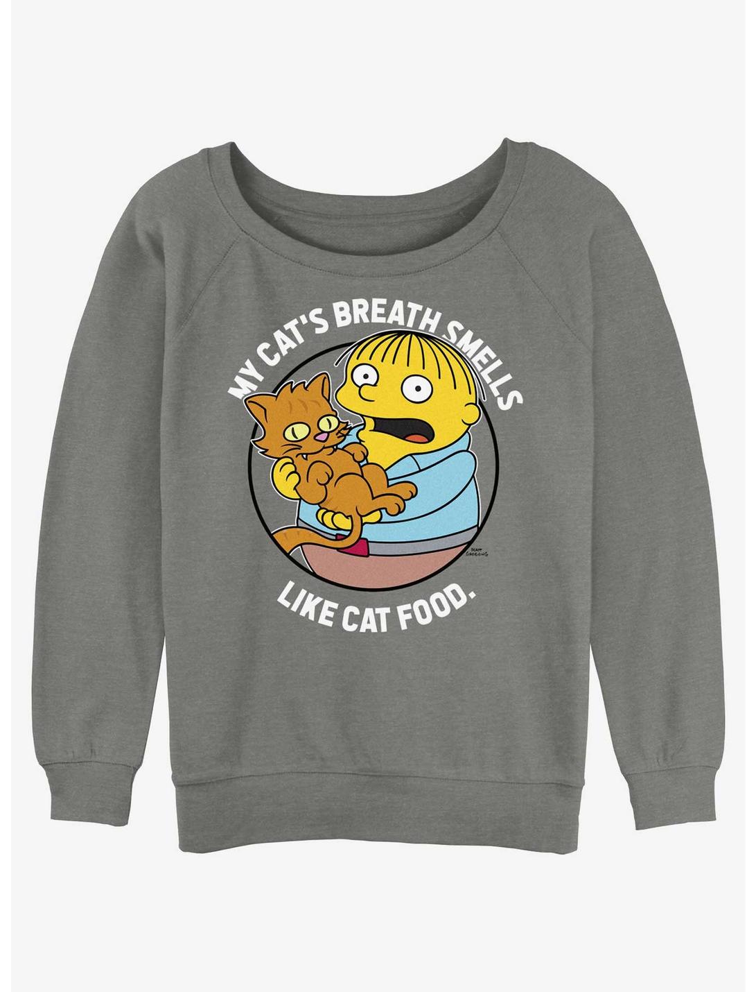 The Simpsons Ralph's Cat Womens Slouchy Sweatshirt, GRAY HTR, hi-res