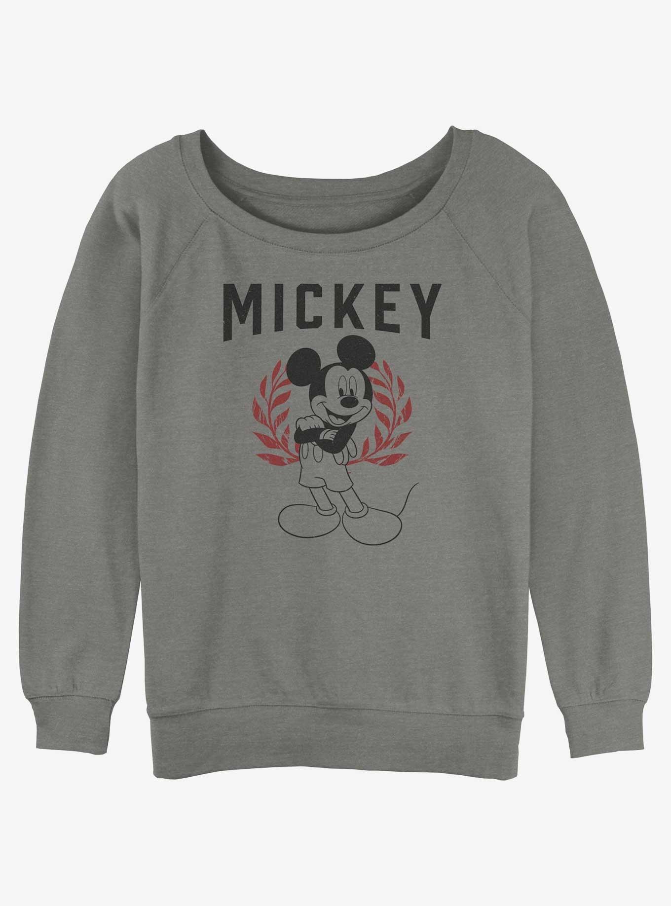 Disney Mickey Mouse Collegiate Womens Slouchy Sweatshirt