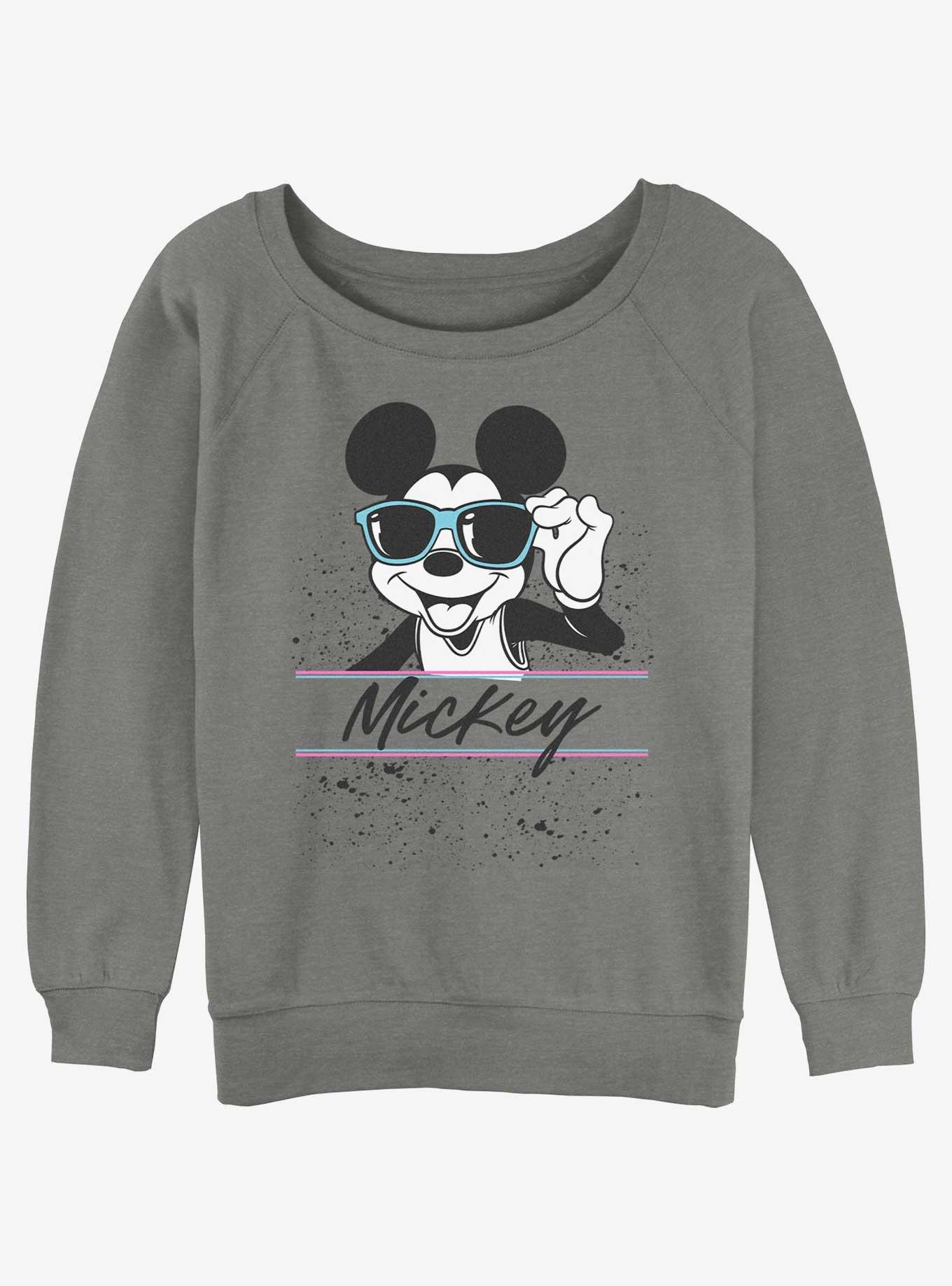 Disney Mickey Mouse 90s Cool Mickey Womens Slouchy Sweatshirt, GRAY HTR, hi-res