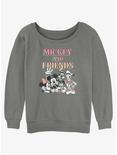 Disney Mickey Mouse & friends Group Womens Slouchy Sweatshirt, GRAY HTR, hi-res