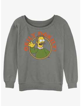 The Simpsons Okily Dokily Ned Flanders Womens Slouchy Sweatshirt, , hi-res