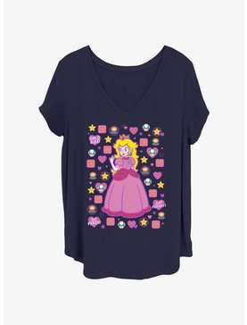 Nintendo Princess Peach Just Peachy Girls T-Shirt Plus Size, , hi-res