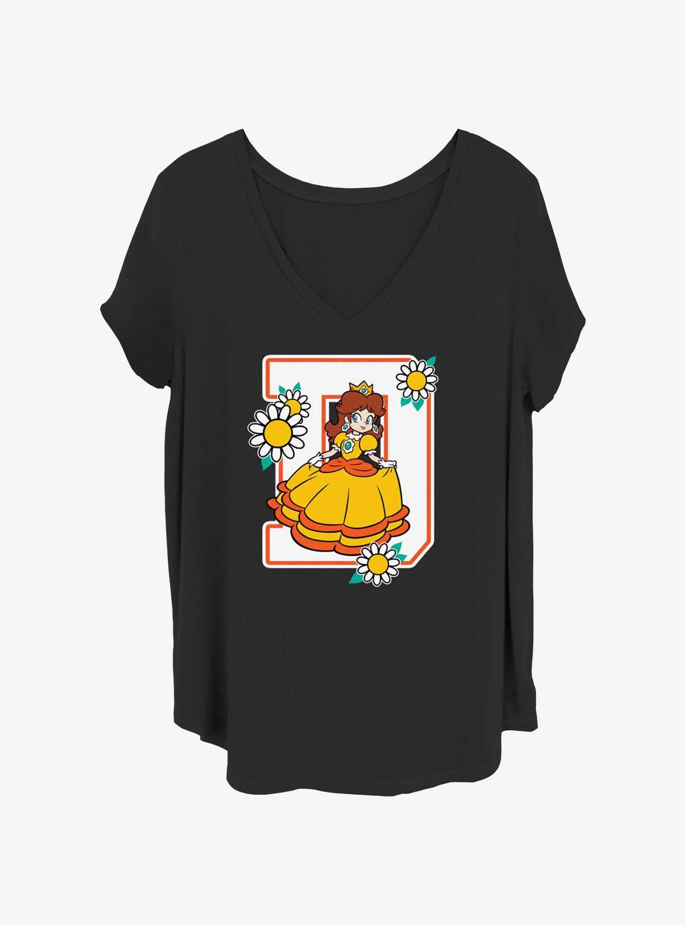 Nintendo D For Daisy Girls T-Shirt Plus Size, BLACK, hi-res