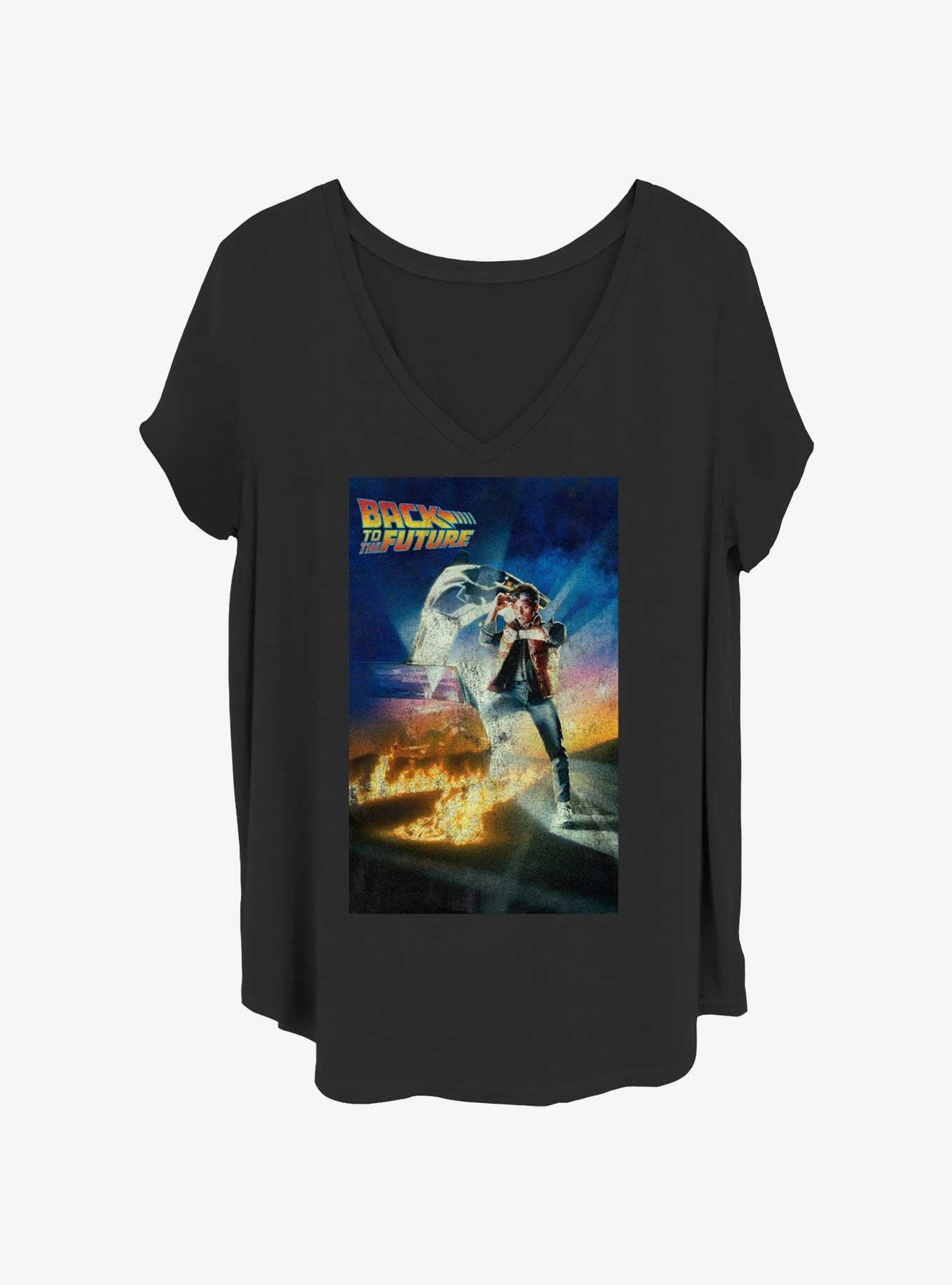 Back to the Future Classic Poster Girls T-Shirt Plus Size, BLACK, hi-res