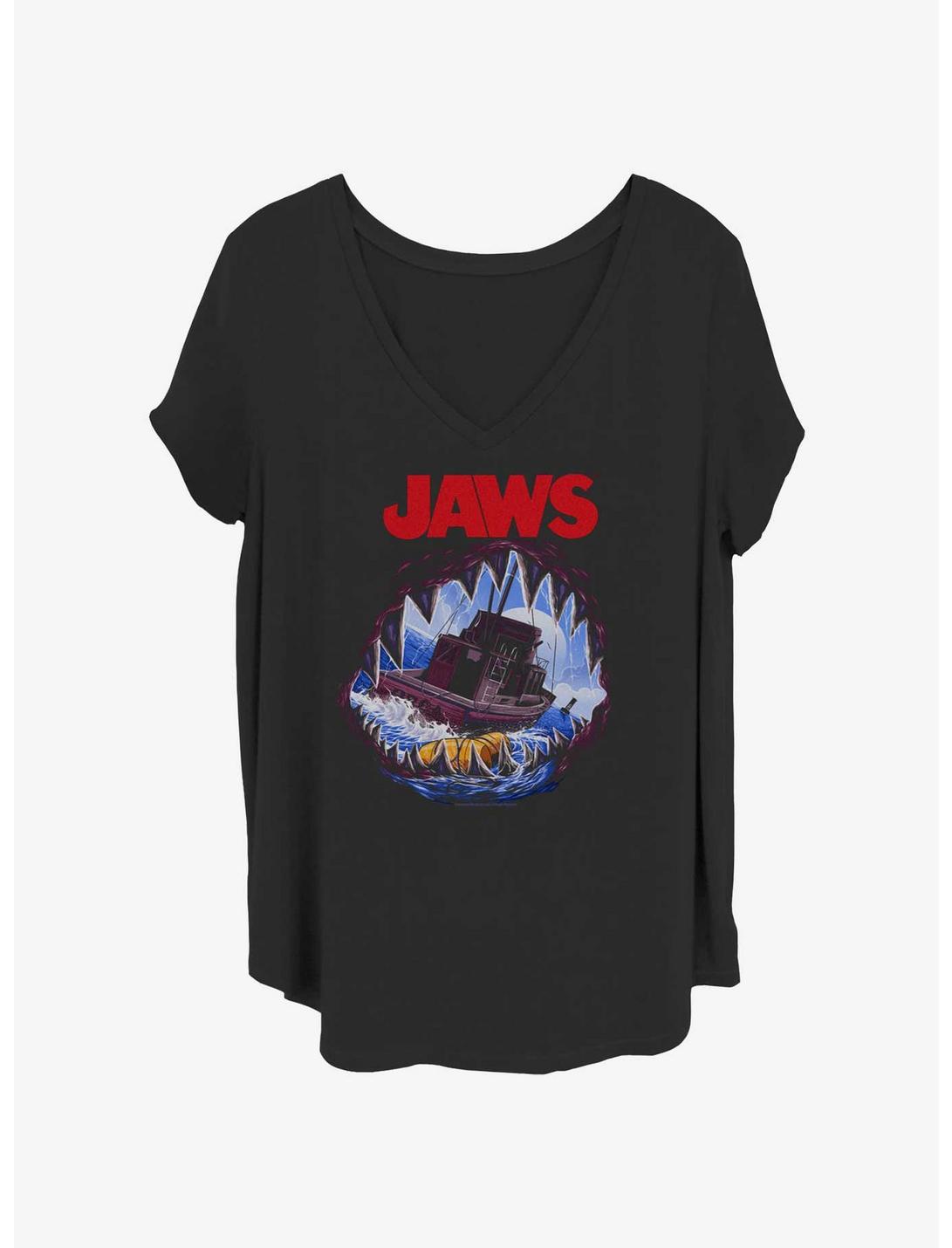 Jaws Deep Sea Terror Girls T-Shirt Plus Size, BLACK, hi-res